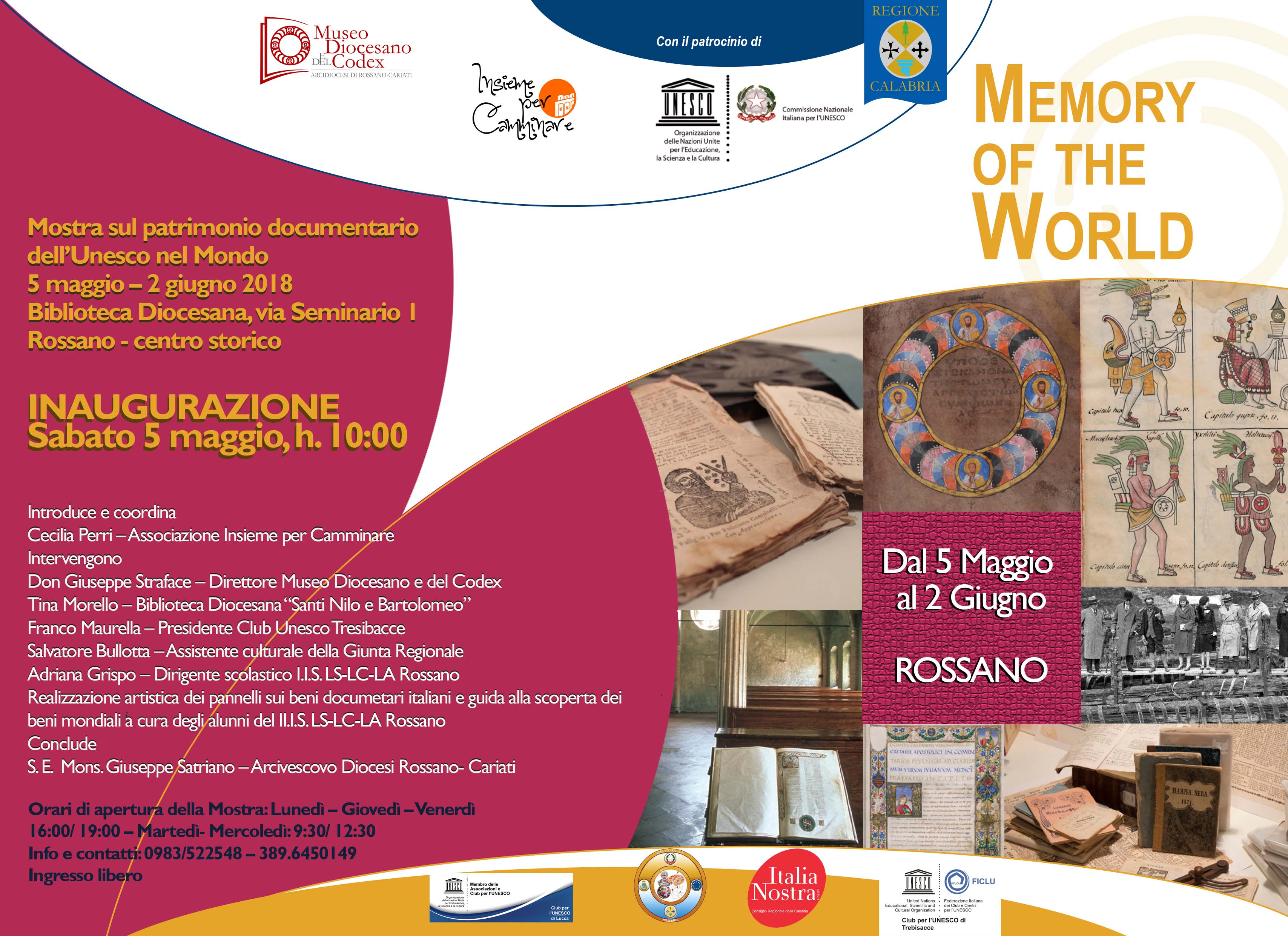 MEMORY OF THE WORLD - Mostra sul patrimonio documentario dell'Unesco nel Mondo